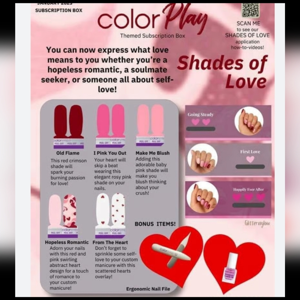 7 SHEETS OF BEAUTIFUL COLORS ...Color Street Nail Strips in Red and Pink Hues